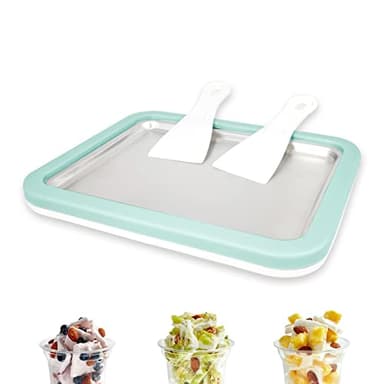 climafusion Macchina per il Gelato, Gelateria Con 2 Spatole, 26 x 21cm Macchine per gelato Soft Yogurt, gelato fatto in casa fai da te, Macchina Gelato Casa (Verde, One Size)
