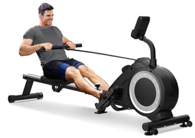 Vogatore con 16 Livelli di Resistenza Magnetica, Vogatori pieghevole per casa, Sistema Magnetico, Vogatore Indoor per Palestra Domestica, Vogatore Silenzioso con Monitor LCD