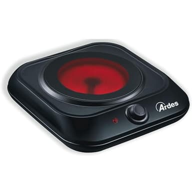 ARDES | Piastra Elettrica per Cucinare in Vetroceramica 5 Livelli di Potenza Compatibile con Tutte le Pentole Fornello da Campeggio Elettrico Portatile ‎AR1F401