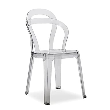 Sedia Modello TITì Policarbonato Set 4 e 2 Pezzi - DISPONIBILE trasparente, trasparente fumè e bianco (TRASPARENTE, 2)