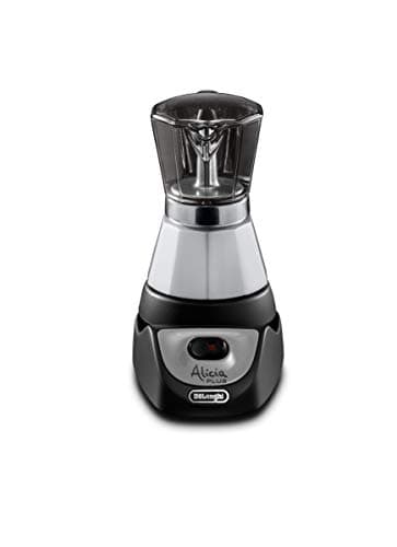 De'Longhi Alicia PLUS EMKM4.B Caffettiera Moka Elettrica 2-4 Tazze, 450 W, Nero/Argento