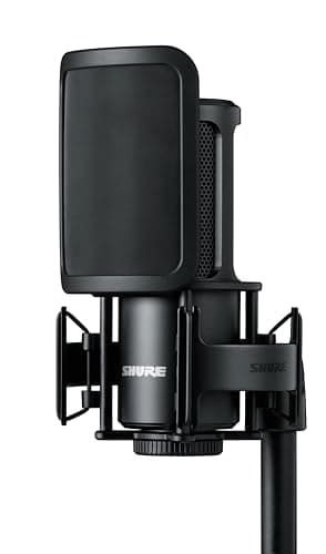 Shure SM4 Studio Recording Microphone Kit, XLR Home Studio Condenser Mic Optimized for Soft Vocals to Loud Instruments with Mix-Ready Audio All-Metal Construction (SM4-K-KIT)