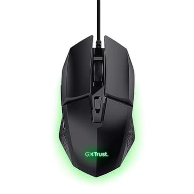 Trust Gaming GXT 109 Felox Mouse Gaming con 6 Pulsanti Programmabili, Illuminazione LED Multicolore, Software Incluso, 200-6400 DPI, Mouse con Filo USB 150 cm per PC, Portatile, Computer - Nero