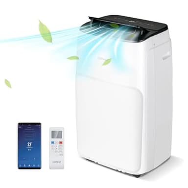 COSTWAY Condizionatore Portatile Caldo e Freddo, 14000BTU/4,1kW, 4 in 1 con Raffreddamento, Riscaldamento, Ventola, Deumidificazione, 24H Timer, R290 (14000BTU|28m²+|Pro)