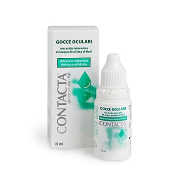 Contacta, Gocce Oculari Yal, Gocce Oculari con Acido Ialuronico e Acque Distillate di Fiori, Allevia le Irritazioni, Azione Rinfrescante e Idratante, 15 ml