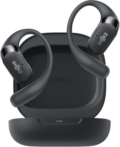 SHOKZ OpenFit 2 Open-Ear [Novità 2025], auric. Bluetooth True Wireless con micr., auric. con gancio con 48 ore di riproduzione, ricarica rapida, IP55, con borsa per il trasporto, beige
