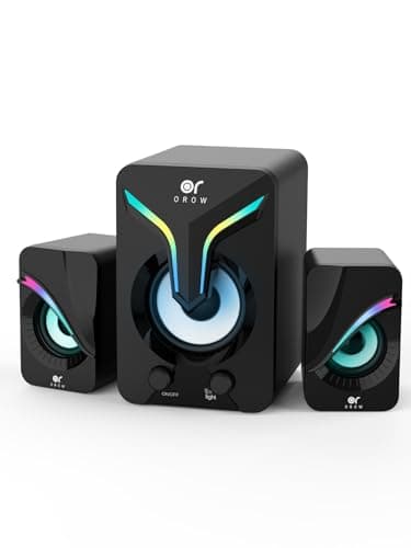 OROROW Altoparlanti PC, 2.1 Altoparlante stereo 11W Casse per pc con subwoofer, ingresso AUX da 3.5 mm, Alimentazione USB per Computer, Portatile, Tablet,Monitor (S212)