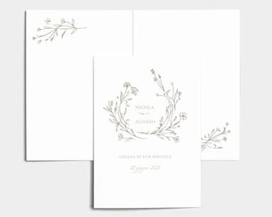 Libretto Cerimonia Nozze CON STAMPA AD ALTA QUALITÁ - Natural Monogram - Libretto messa completamente PERSONALIZZABILE (ANCHE I COLORI) (1)