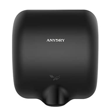 anydry 2800 Automatico Asciugamani Elettrico con fotocellula,Asciugamani ad Aria a Parete Professionale, Guscio in Acciaio Inossidabile Resistente. 1650W. (Nero)