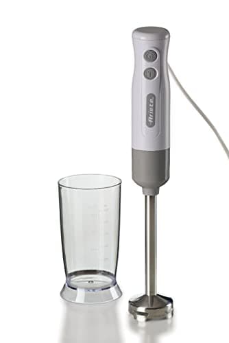 Ariete Frullatore a Immersione Breakfast 604, Frullatore a Immersione, Minipimer con 2 Velocità, Lama in Acciaio Inox, Gamba Removibile, Bicchiere Trasparente Graduato, 700W, Bianco