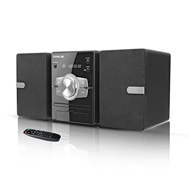 Impianto stereo compatto CD mini componente 30 W RMS lettore CD FM/Bluetooth compatibile USB/AUX/telecomando/jack per cuffie compatibile con sorgente sonora ad alta risoluzione