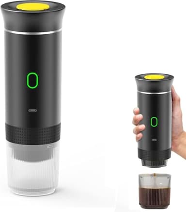 Macchina da caffè espresso portatile Macchina da caffè elettrica Macchina per caffè espresso senza fili autoriscaldante Macchina da caffè espresso da viaggio 60 ml per caffè macinato Capsule