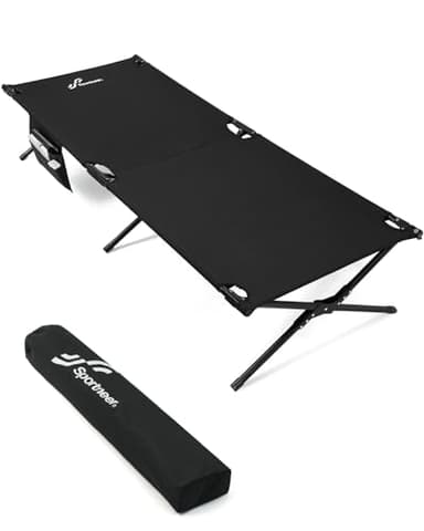 Sportneer Lettino da campeggio, lettino militare portatile da campeggio per dormire, 198,9 x 72,9 x 37,1 cm, resistente letto pieghevole per adulti e adolescenti, campeggio, tenda da campeggio,