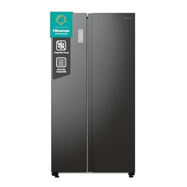 Hisense RS711N4AFE Frigorifero Side by Side, Grande capactià 550 litri, Nero, Total No Frost, Convert active zone, Classe E, Motore Inverter, Controllo Elettronico Touch, Cassetto Fresh Crisper