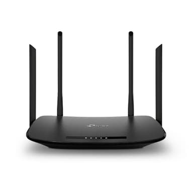 TP-Link VR300 Archer Modem Router VDSL FTTC FTTS ADSL fino a 100Mbps, Wi-Fi AC1200 Dual Band, compatibile con IPv6 (Internet Protocol versione 6), Nero