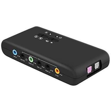 LEAGY Scheda Audio USB Esterna DTS Dolby 7.1 Compatibile Win 8 uscite, 2 x Mic in,Registrazione e Riproduzione contemporanea, 1x SPDIF in e out, Line in e Line out Jack da 3,5mm