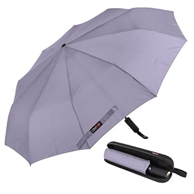 Ombrello Portatile Automatico Antivento, CABIN GO 4450 Ombrello Pieghevole Compatto Resistente Leggero con Custodia Impermeabile e 10 Stecche rinforzate Ombrello da Viaggio