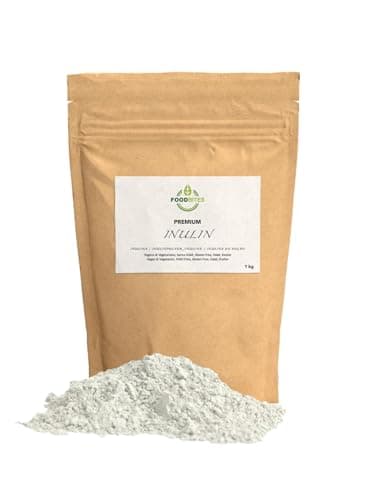 Inulina in Polvere 1Kg a Catena Lunga - Fibra Prebiotica per ridurre l'apporto calorico dei cibi - Inulina da Cicoria 100% di Purezza - Fibra Vegetale Prebiotica da Radici di Cicoria