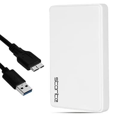 Storite Disco Rigido Esterno 320 GB HDD USB 3.0 Ultraveloce e Sottile Espansione Archiviazione Backup Dati - Disco Rigido Portatile Compatibile con Mac, Laptop, PC, PS4 (Bianco)