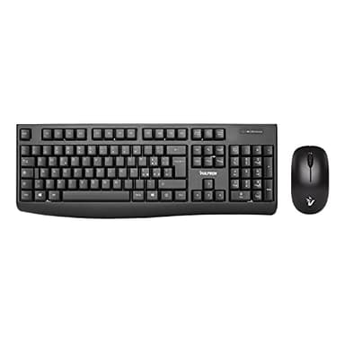 Vultech KM-821W Kit Tastiera e Mouse Wireless 2.4 GHz. Design ergonomico, Layout italiano, Tastierino numerico, tasti silenziosi, per PC/Laptop, Nero. Compatibile con Windows, Linux