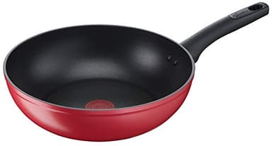 Lagostina Wok Antiaderente in Alluminio Ø 28 cm, Induzione, Gas e Forno, con Indicatore Cottura Thermo-Signal, Rivestimento Titanium Easy, Manico Ergonomico in Bakelite