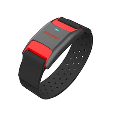 Fitcent Fascia Cardio Braccio Cardiofrequenzimetro Bluetooth Ant+, Sensore a Lettura Ottica della Frequenza Cardiaca Impermeabile IP67, Compatibile con Wahoo, Strava, Peloton, Zwift, DDPY App (Nero)