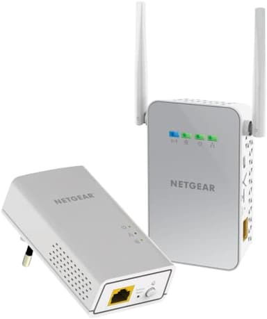 Netgear Plw1000-100Pes Adattatori Powerline Av1000, Wireless Ac Dual Band, 2 Porte Gigabit Totali, 2 Pezzi, Bianco, Ethernet