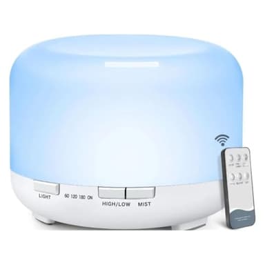 YASTA Diffusore Di Aromi Oli Essenziali 500 Ml Umidificatore Profumatore per ambienti elettrico Illuminazione 7 Colori Led Vaporizzatore Purificatore Ambiente Lampada di fraganza Nebulizzatore