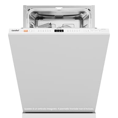 COMFEE' CDWEB914S-W Lavastoviglie da Incasso con 10 coperti, 8 Programmi, di avviamento ritardato, Funzione di Mezzo Carico, cloud wash, Asciugatura Extra - Inox