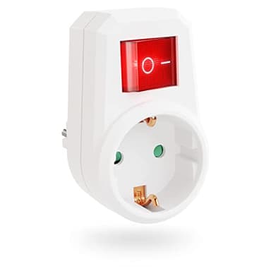greate Presa con interruttore - presa interruttore a 2 poli - presa elettrica con interruttore commutabbile a risparmio energetico - adattatore presa elettrica bianco salvaspazio