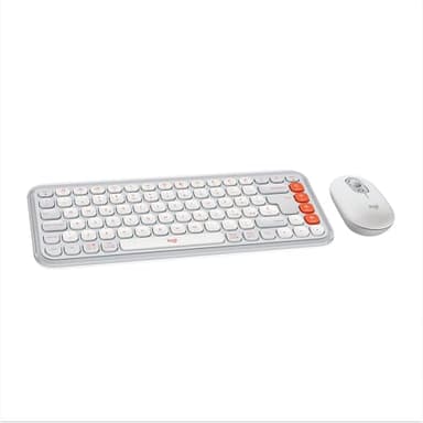 Logitech POP ICON COMBO, kit mouse e tastiera Bluetooth, digitazione comoda, tasti e pulsanti programmabili, clic discreti, Easy-Switch fino a 3 dispositivi, Layout Italiano QWERTY - Bianco