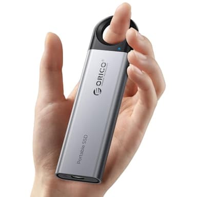 ORICO 1 TB SSD esterno fino a 1050MB/s, unità a stato solido portatile con design a fori pendenti, cavo USB C e A 2 in 1, archiviazione affidabile per smartphone, tablet e laptop Type-C - C10