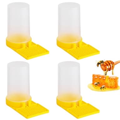 Boutihao 4 Pezzi Mangiatoia Api Feeder, Bee Alimentatore Acqua, Distributore Acqua Plastica, Strumento Apicoltura, Plastica Bee Alimentatore Acqua per Apicoltori