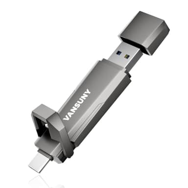 Vansuny 256G SSD esterno di tipo C + USB A 3.2 Gen2 - SSD portatile fino a 1000 MB/S - 256GB Unità a stato solido per laptop, tablet