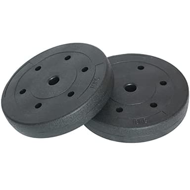 BAKAJI Set 2 Dischi per Bilanciere e Manubri Peso 20kg (10kg x 2) Cemento Foro 25mm, Rivestimento in Plastica Antigraffio, Professionali Palestra, Fitness, Riabilitazione, Esercizio Fisico Allenamento