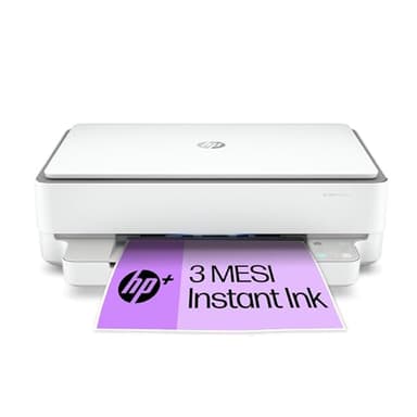 HP Envy 6020e 223N4B, Stampante Multifunzione a Getto d'Inchiostro A4 a Colori, Stampa Fronte e Retro Automatica, 20 ppm, Wi-Fi, HP Smart, 3 Mesi di Inchiostro Instant Ink Inclusi con HP+, Bianca
