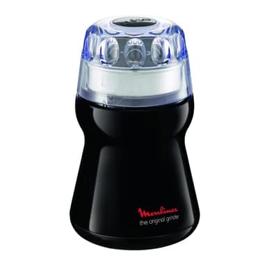 Moulinex AR1108 The Original Grinder, Macinacaffè, sistema di blocco, premere il tappo per macinare, pala in acciaio, 180 W, 0.50 Kg, Nero