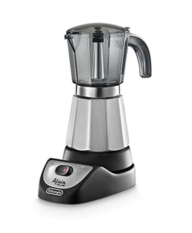 De'Longhi EMKM6.B "Alicia", Caffettiera Elettrica Moka, per 6 tazze, Nero/Argento