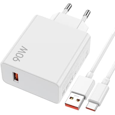 90W Turbo Caricabatterie Caricatore con 6A Cavo USB C 1M per Xiaomi 15 14 Ultra POCO F6 X7 F7 Pro Caricabatterie rapido Adattatore Charge Turbo Cavo USB Type-C per Xiaomi Redmi 14C Note 14 13 12 11Pro
