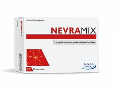 NEVRAMIX | Integratore Acido Alfa Lipoico, Carnitina e Mirra per benessee sistema Nervoso e dolori nervo/muscolare - Emicrania - 20 Compresse.