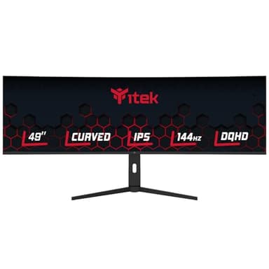 Itek monitor GGC - 49" Curvo, 5120x1440 DQHD UltraWide, Pannello IPS da 144Hz, Risposta 1ms, Collegamenti HDMI, DP e Type-C PD, HAS, Adapt Sync