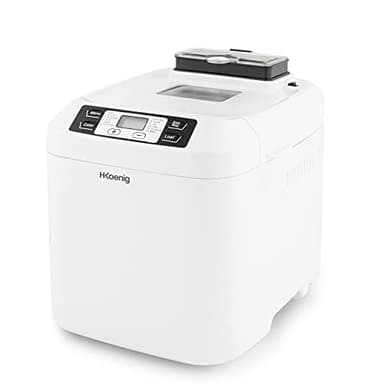 Macchina per il pane H.Koenig BAKE340, 2 formati di pane,dispenser per cereali,12 programmi tra cui senza glutine, brioche, marmellata. Programmabile con timer e funzione Keep warm, schermo LCD, 550W