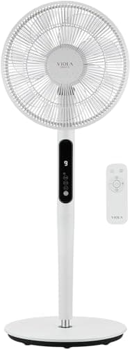 VIOLA Ventilatore a Piantana Silenzioso Notte con Telecomando, Potente motore Digitale Basso Consumo 19W, 7 Pale Aerodinamiche, 9 Velocità, Oscillazione 120°, Rotazione Verticale 3D, Turbo, Timer