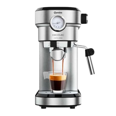 Cecotec Macchina da Caffè Espresso Cafelizzia 790 Steel Pro. 1350 W, Manometro, Sistema Thermoblock, 20 Bar, Modalità Automatica per 1-2 Caffè, Vaporetto Orientabile, 1,2 L, Colore Acciaio