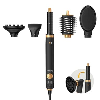 Supgaliy Air Styler 5 in 1 – Set di styler per capelli con asciugacapelli agli ioni, con ferro arricciacapelli automatico, spazzola ad aria calda, spazzola lisciante per capelli, diffusore