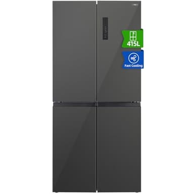 CHiQ Frigorifero americano Cross Door, Zona multi-temperatura Care+, controllo dell'umidità e vano frutta e verdura a tutta larghezza, compressore Smart Inverter, colore scuro elegante