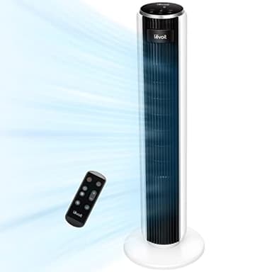 LEVOIT Ventilatore a Torre con Telecomando 92CM, Amazon Exclusive, Potente Ventola di Raffreddamento Silenziosa 28 dB, 3 Modalità, 5 Velocità, Oscillazione 90° Timer 12H, Display LED, 39W