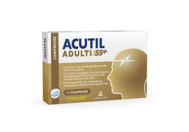 Acutil Adulti, Integratore Alimentare per Mente e Fisico Sani e Vitali, con Vitamina B, Calcio e Magnesio, 24 Compresse