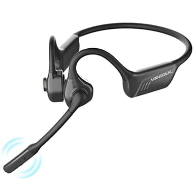 Cuffie a Conduzione Ossea con Microfono, Cuffie Open-Ear Auricolare Bluetooth 5.1 con Microfono Funzione di Silenziamento Cancellazione del rumore Multipunto, Ideale per Guidare Casa e Ufficio