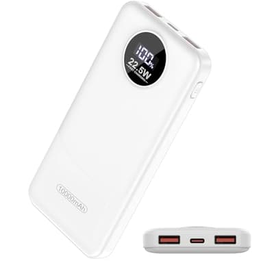 Power Bank 10000mAh, PD 22.5W Ricarica Rapida powerbank, QC 3.0 USB C caricatore portatile Con LED Display Batteria Esterna per iPhone 16 15 14 13 12 Pro Max Mini Plus smartphone Android etc